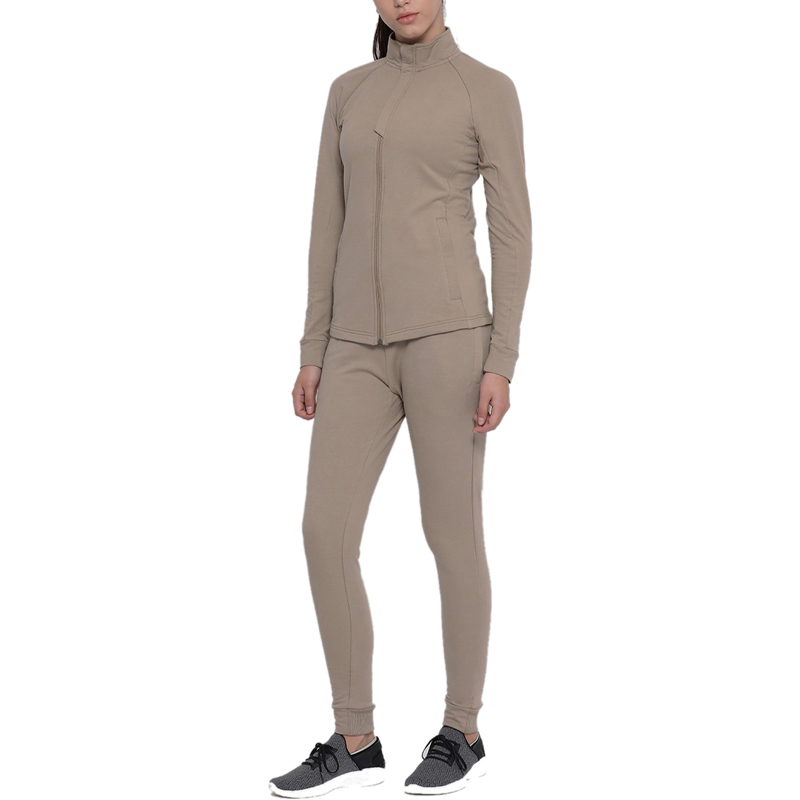 Women Biege Solid Tracksuits
